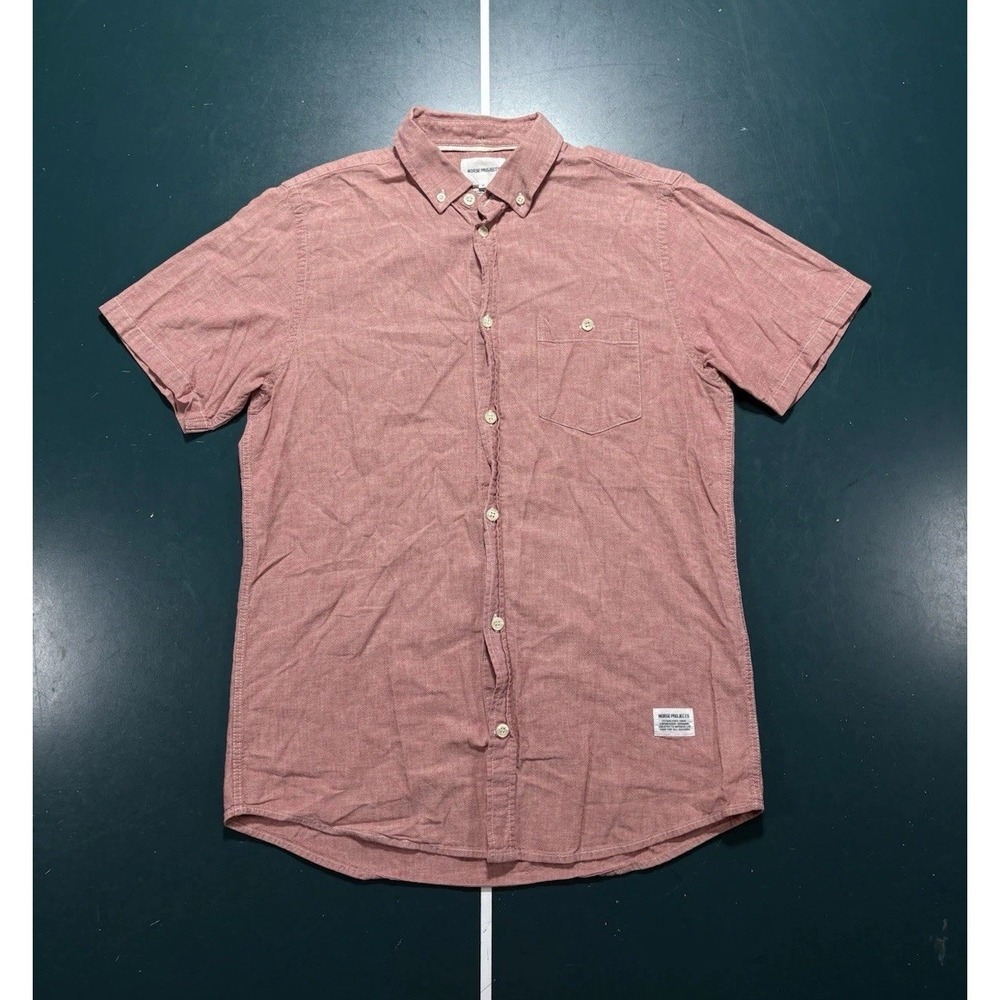 Norse Projects Shirt Mens M Red‎ Anton SS Button Up Short Sleeve Cotton Linen